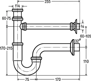 Viega Röhrengeruchverschluss 5611.02 in G1 1/4 x G1 1/4G x 240mm ms verchr. – Bild 4