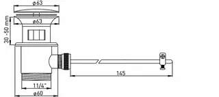 Excentergarnitur 11/4" Nr.100085 mit Universal-Excenterstopfen verchromt – Bild 2