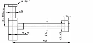 ASW Design-Geruchsverschluss 11/4"x32mm quadratische Bauform, Nr.108661 – Bild 2