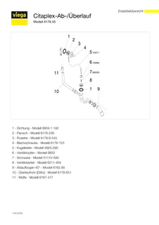 Viega Ab-und Überlaufgarnitur Citaplex 6176.45 in DN40/50 Chromnickelstahl – Bild 5