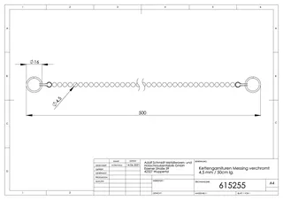 Kugelkette d.4,5mm 50cm lang mit 2 Splentringen – Bild 2