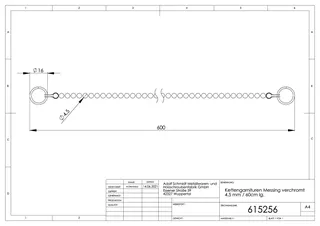 Kugelkette d.4,5mm 60cm lang mit 2 Splentringen – Bild 2