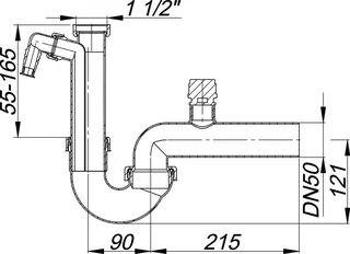 Röhren-Siphon 100/1 SLR, mit Rohrbelüfter, 1 1/2" x DN 50 – Bild 4