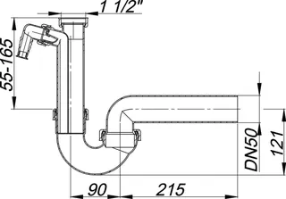 Röhren-Siphon 100/1 SLRS, m. Rückflusssperre, 1 1/2" x DN 50 – Bild 4
