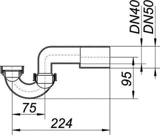 Dusch- u. Badewannen-Siphon 200, 1 1/2" x DN 40/DN 50 – Bild 3