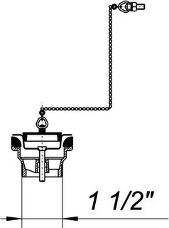 Stopfenventil 014, Kelch d: 70mm, mit Kette, 1 1/2" – Bild 3