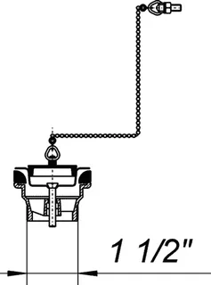 Stopfenventil 014, Kelch d: 70mm, mit Kette, 1 1/2" – Bild 4