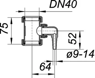 T-Stück mit Winkelschlauchtülle für Kondensatgeräte, DN 40 – Bild 3
