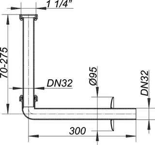 Anschluss-Bogen 321, weiß mit Tauchrohr, 1 1/4" x DN 32 – Bild 4