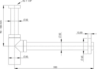 sanibel-Designsiphon rund DN32 (11/4") verchromt – Bild 2