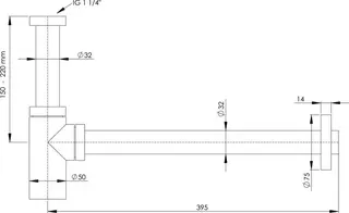 sanibel-Universal-Designsiphon rund DN 32 (11/4") verchromt – Bild 2