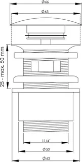 sanibel-Design-Excentergrt. Druckverschl rund gewölbt DN 32 (11/4") x 63 mm verch – Bild 2