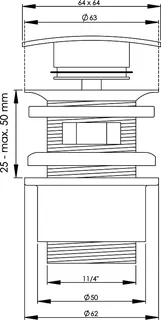 sanibel-Design-Excentergrt Druckverschl. quadratisch gewölbt DN32 (11/4") verchr. – Bild 2