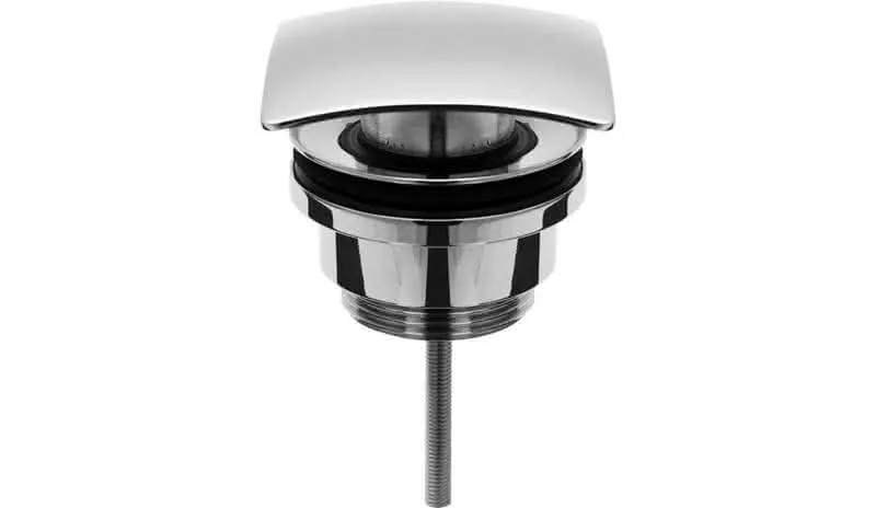 sanibel-Design-Ablaufventil mit Stopfen quadratisch gewölbt DN32 (11/4") verchr.