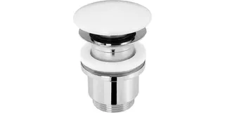 sanibel-Design-Excentergrt. Druckverschl rund gewölbt DN 32 (11/4") x 63 mm weiß