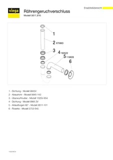 Viega Röhrengeruchverschluss 5611.916 in G1 1/4 x G1 1/4 Messing verchromt – Bild 5