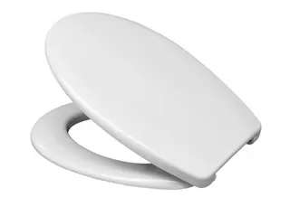 sanibel-WC-Sitz Universal rund m. Deckel Bügelbefestigung aus Edelstahl weiß
