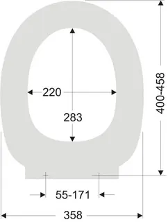 sanibel 3001-WC-Sitz rund A23 mit Deckel mit Edelstahl-Steckbefestigung weiß – Bild 2