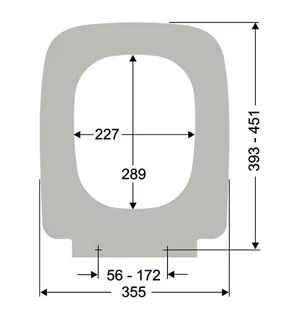 sanibel 3001-WC-Sitz eckig A23 m. Deckel Edelstahl-Steckbefestigung abnehmb. weiß – Bild 2