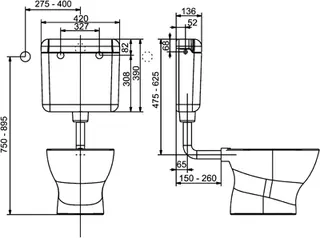 sanibel-Aufputz-Spülkasten 6-9l mit Start/Stop-Taste weiß – Bild 2