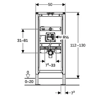 Geberit Duofix Urinal-Montageelement f.verd.Urinalst.112-130cm 111.689.00.1 – Bild 4