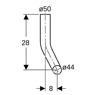 Geberit Spülbogen 8cm Nr. 118.113.11 weiß rechts – Bild 4
