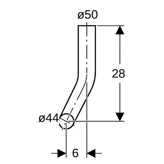 Geberit Spülbogen 6cm #118.122.11 weiß links – Bild 4
