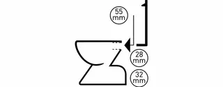 Spülrohrverbinder 55mm Druckspüler (62S) schwarz – Bild 2