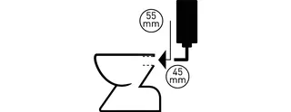 Spülrohrverbinder 55mm Spülkasten (95R) schwarz mit Rosette – Bild 2