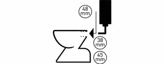 Spülrohrverbinder weiß für alten Einlauf 48mm und Spülkastenrohr 38-45mm (66W) – Bild 2