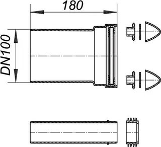 Wand-WC-Anschluss-Set 786, DN 100 – Bild 3
