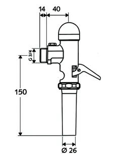 SCHELL AP-WC-Druckspüler SCHELLOMAT Hebel, Einstellbereich 6-14L, 3/4", chr – Bild 3