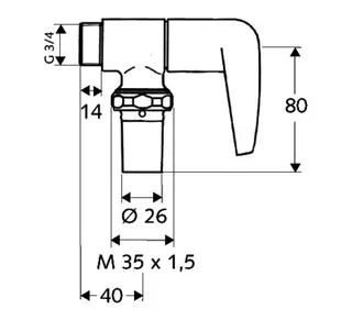 SCHELL AP-WC-Spülventil SCHELLOMAT Hebel-Oberteil, 3/4", chrom – Bild 3