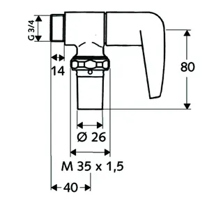 SCHELL AP-WC-Spülventil SCHELLOMAT Hebel-Oberteil, 3/4", chrom – Bild 4