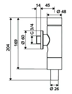 SCHELL AP-WC-Druckspüler SCHELLOMAT Basic, Absperrventil, 3/4",chrom – Bild 2