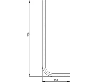 Kunststoff-Spülrohr gerade weiß für Druckspüler 3/4" 28/26mm x 700mm lang – Bild 2