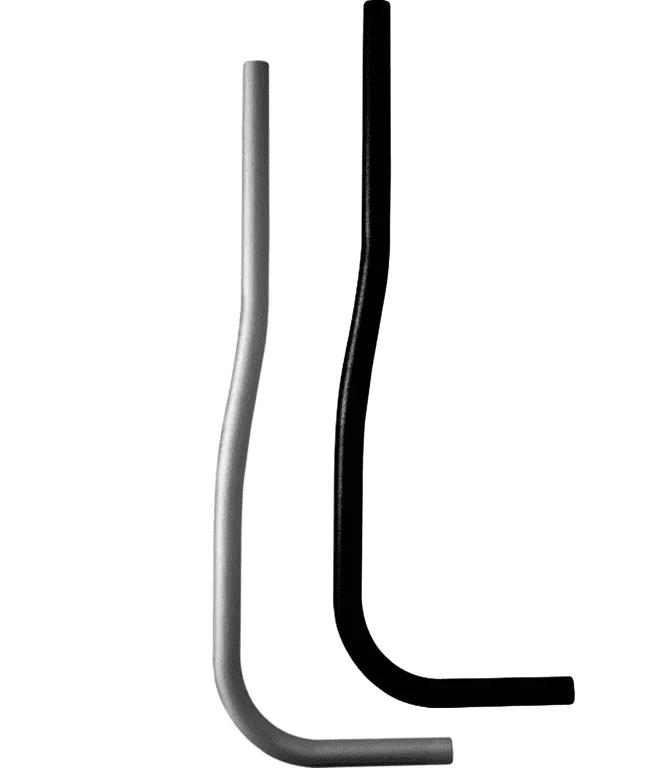 Kunststoff-Spülrohr 45mm gekröpft weiß f.Druckspüler 3/4" 28/26mm x 700mm lang
