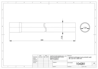Kunststoff-Spülrohrverlängerung weiß f.Druckspüler 3/4" 28/26mm x 500mm lang – Bild 2