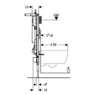 Geberit Duofix Wand-WC-Eckelement, 112cm 111.390.00.5, m.UP-Spk. UP320 – Bild 5