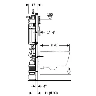Geberit Duofix f.Wand-WC höhenverst.8cm 111.396.00.5, m.UP-Spk. UP320, 112cm – Bild 5