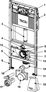 TECEprofil WC-Modul Dusch-WC,BH 1120mm zum universellen Anschluss, Nr.9300079 – Bild 4