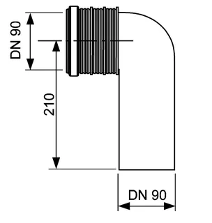 TECE-WC-Anschlussbogen DN 90/90 aus PE-HD (schweißbar) – Bild 4