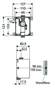 SCHELL UP-Urinal-Druckspüler COMPACT II Vorabsperrung, 1/2" AG – Bild 2