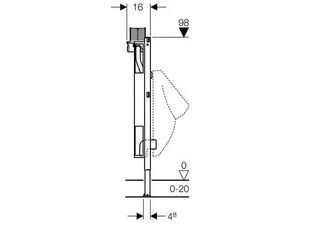 Geberit Urinal Element Urinal Universal, 98 cm, Betätigung von oben – Bild 3