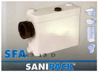 SFA SaniPack Hebenlage zum Anschluss an Hänge WC, WT, Dusche + Bidet