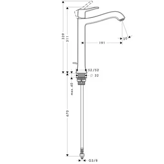 Hansgrohe Metris Classic Einhebel-Waschtischmischer für Waschschüsseln – Bild 2