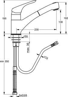 Ideal Standard Cerasprint Küchenarmatur herausziehbare Handbrause chrom – Bild 2