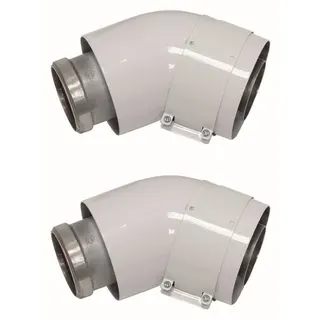 Vaillant Bogen 45 Gr 60/100 mm 2 Stück konzentrisch Aluminium