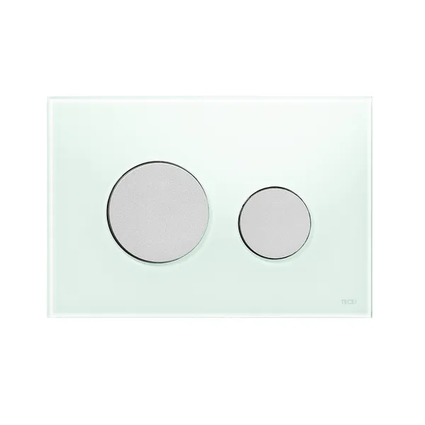 TECE Loop WC Betätigungsplatte Glas grün, Tasten Chrom matt