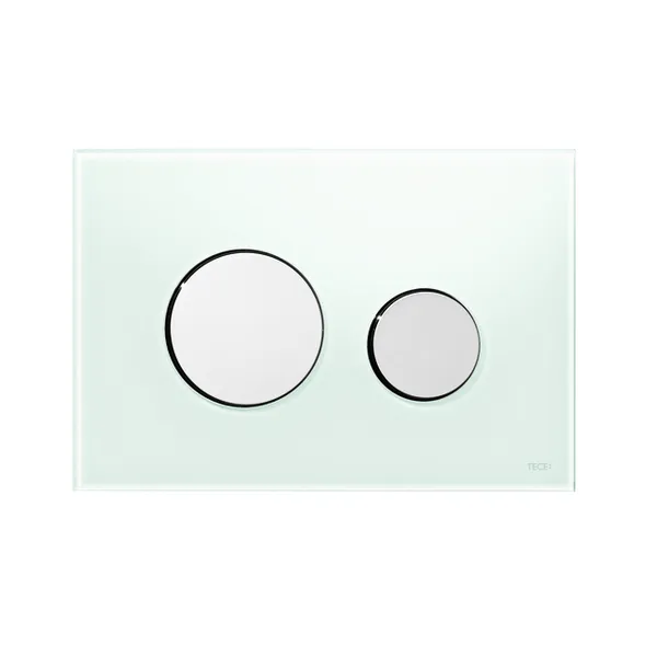 TECE Loop WC Betätigungsplatte Glas grün, Tasten Chrom glänz.